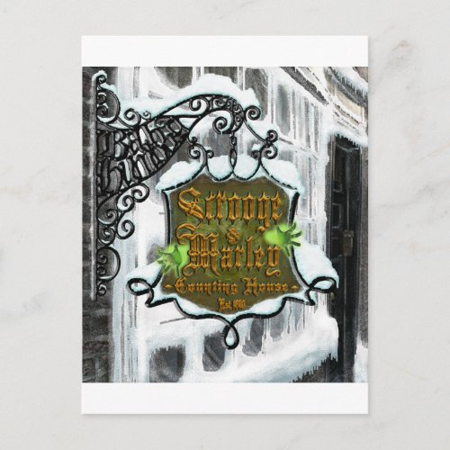 ScroogeMarleySignScene Postcard