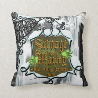 Scrooge&MarleySignScene Throw Pillow
