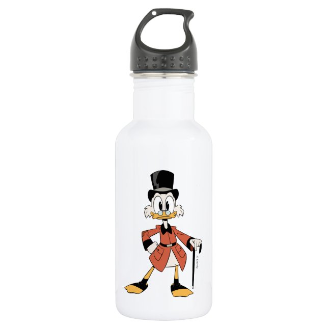 Scrooge McDuck | Work Hard Quack Hard Stainless Steel Water Bottle (Front)