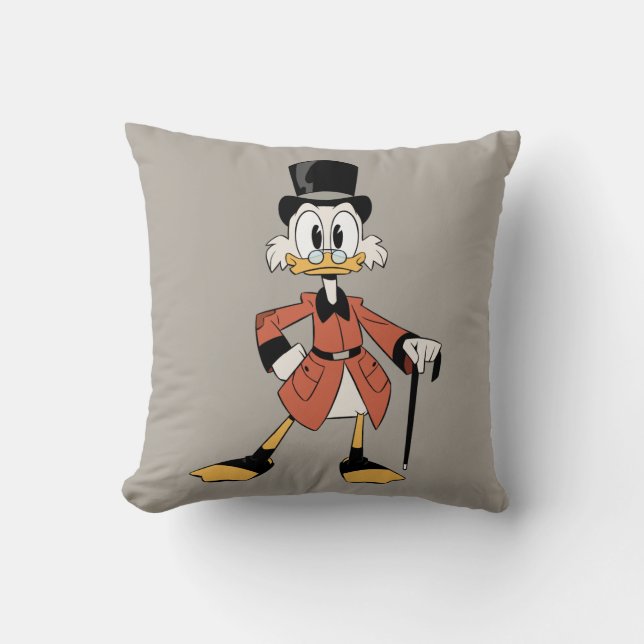 Scrooge McDuck | Work Hard Quack Hard Throw Pillow (Front)
