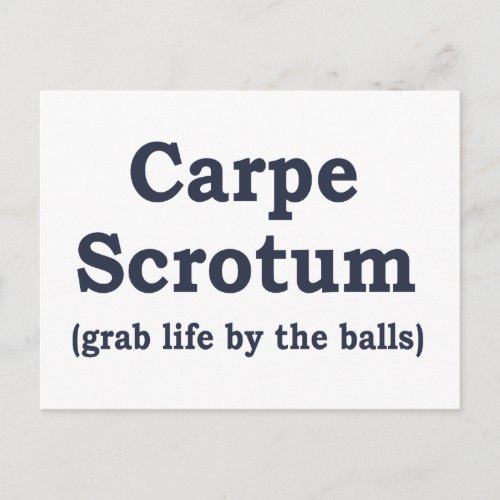 Scrotum carpe postcard