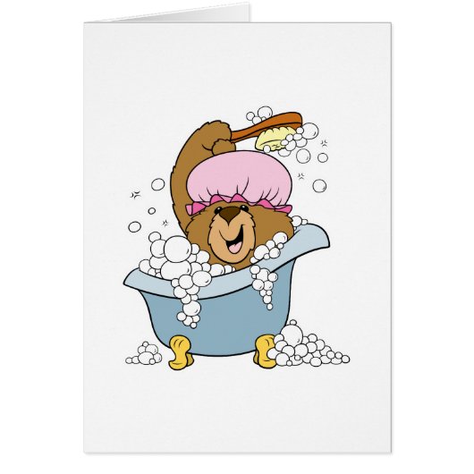 Scrub a Dub Bath Time Bear Cards (Front)