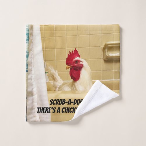 Scrub_a_dub_dub Theres a chicken in the tub Wash Cloth