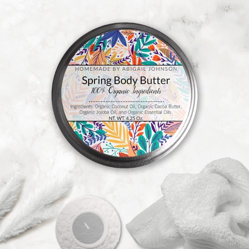 Scrub  Body Butter Leaves  Modern Floral Labels