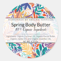 Scrub / Body Butter Leaves   Modern Floral Labels