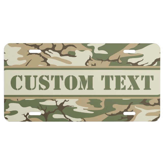 Scrub Camo Custom License Plate (Front)