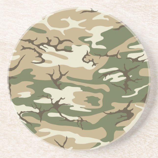 Scrub Camo Sandstone Coaster (Front)