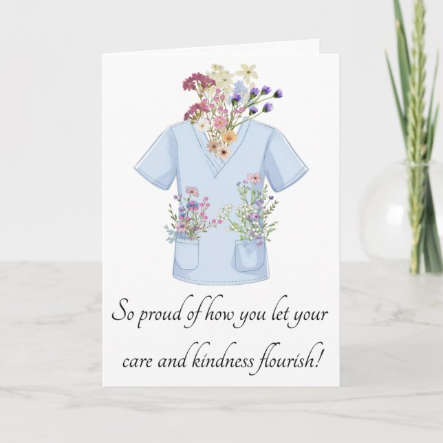 Scrub Floral Greeting Card (Front)