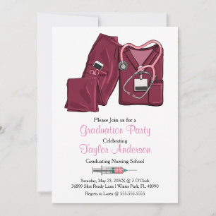 Scrub Nursing School Graduation Announcement