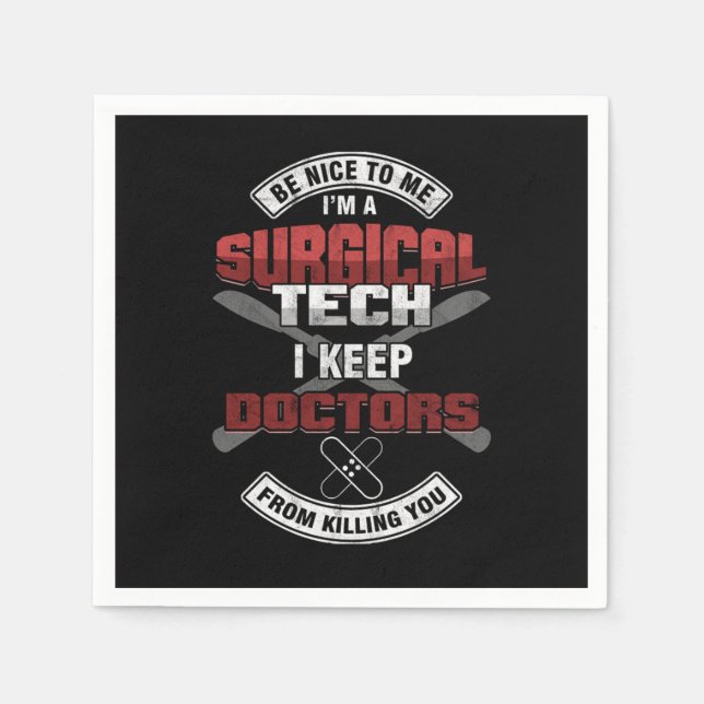 Scrub Surgical Technologist Technician Surgeon Med Napkins (Front)