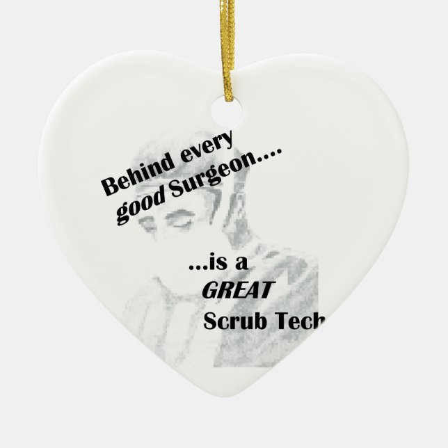 Scrub Tech Ceramic Ornament (Front)