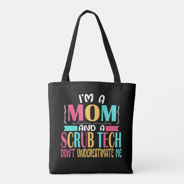 Scrub Tech Mom Surg Technologist Technician Gift Tote Bag (Back)