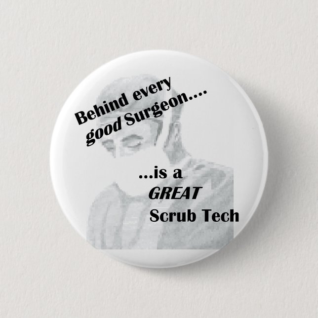 Scrub Tech Pinback Button (Front)