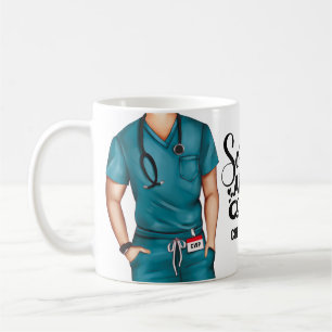 Scrubs and Coffee Nurse Personalized Coffee Mug