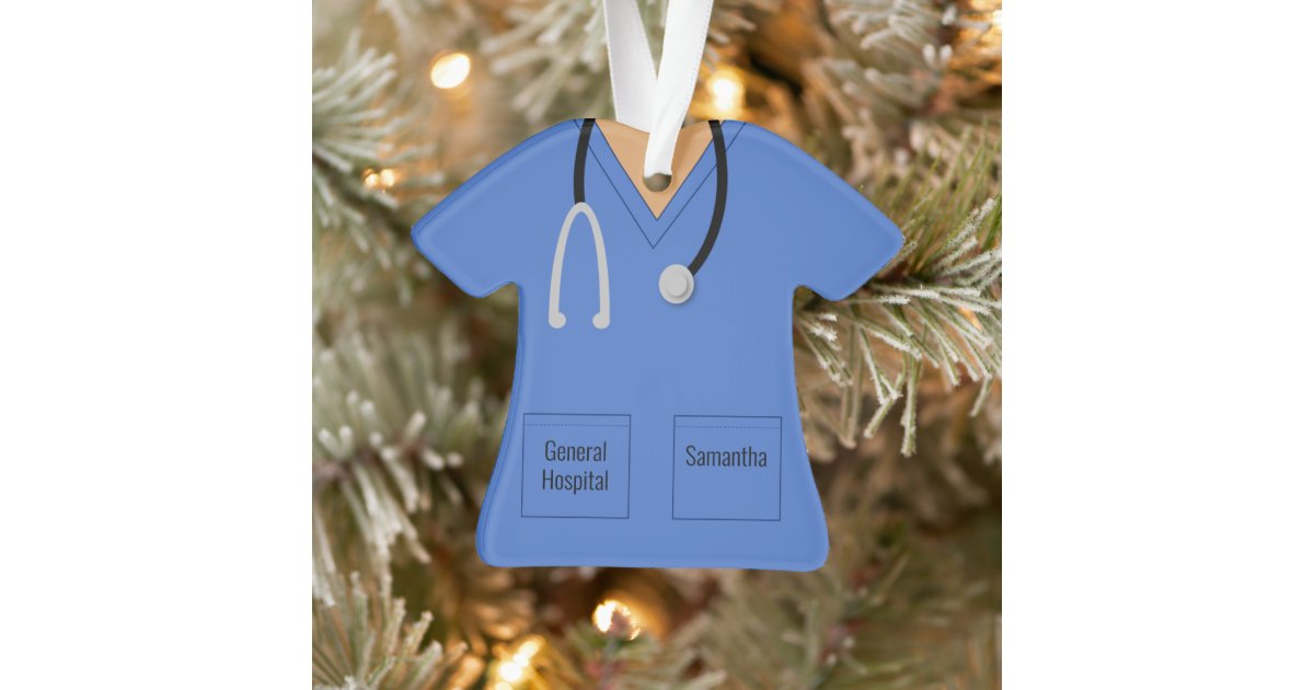 Ornament Central OC-230-FBL Female Scrubs Nurse Christmas Ornament, 4-1/4-Inch, Blonde