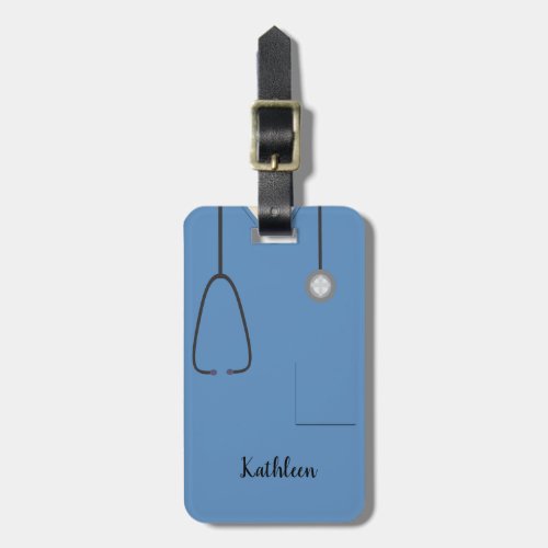 Scrubs Uniform Nurse Blue Luggage Tag