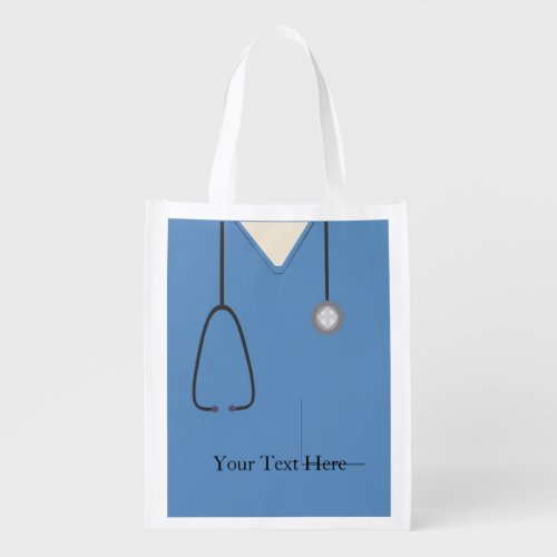 Scrubs Uniform Nurse Blue Reusable Bag