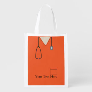 Scrubs Uniform Nurse Orange Reusable Bag