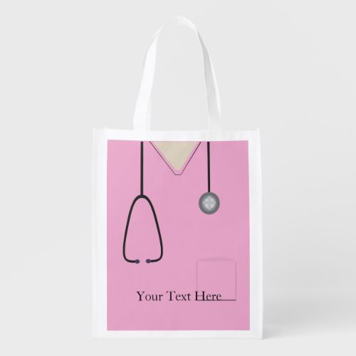 Scrubs Uniform Nurse Pink Reusable Bag