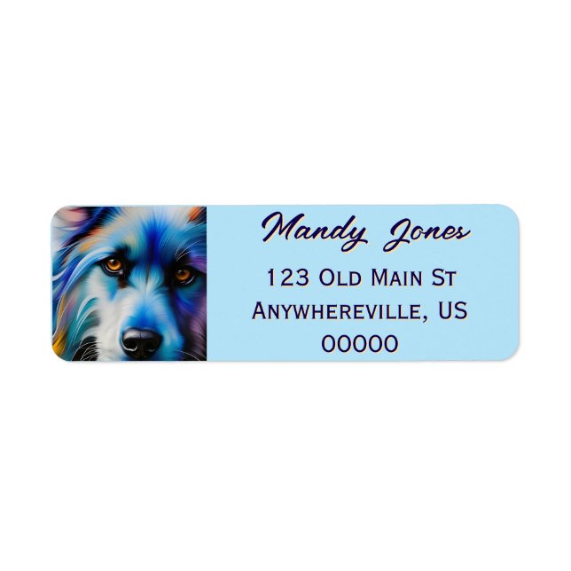 SCRUFFY BLUE TERRIER DOG CLOSE UP LABEL (Front)