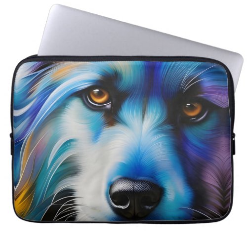 SCRUFFY BLUE TERRIER DOG CLOSE UP LAPTOP SLEEVE