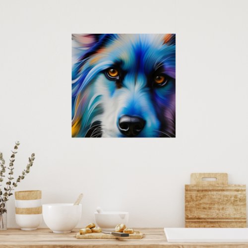 SCRUFFY BLUE TERRIER DOG CLOSE UP POSTER