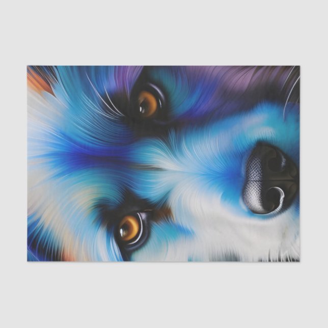 SCRUFFY BLUE TERRIER DOG CLOSE UP TISSUE PAPER (Front)
