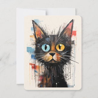 Scruffy Cute Cat Thank You Card