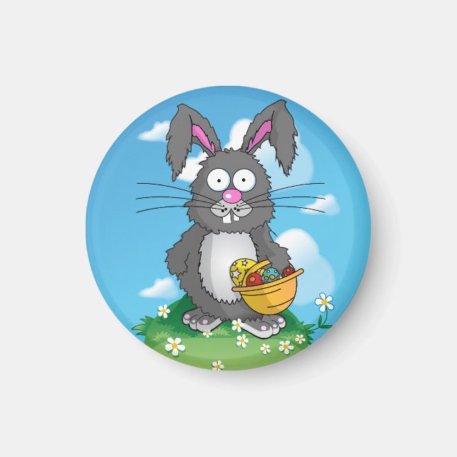 Scruffy Easter Bunny Magnet (Front)