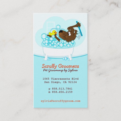 Customizable Scruffy Groomers Pet Grooming Business Card