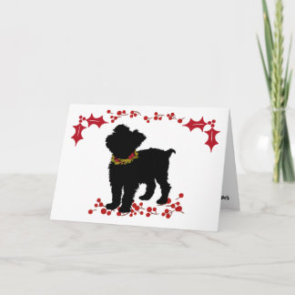 Scruffy Mutt Joy Love Peace Christmas Card