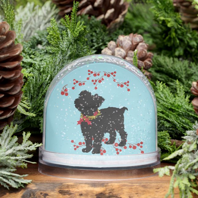 *Scruffy Mutt Naughty n' Cute Christmas  Snow Globe (Winter)