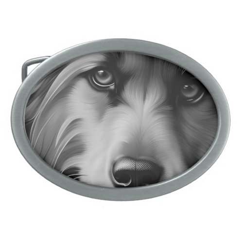 SCRUFFY TERRIER DOG BLACK AND WHITE BELT BUCKLE