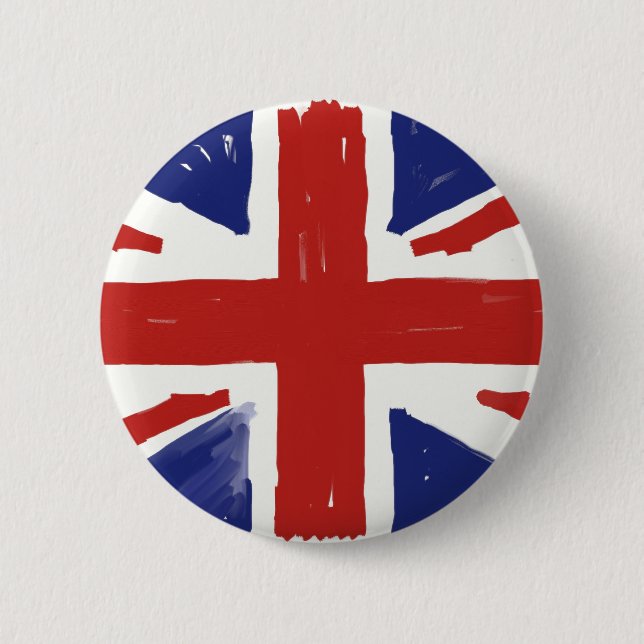 Scruffy Union Jack Pinback Button (Front)