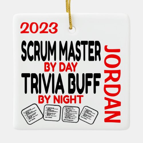 Scrum Master Loves Playing Trivia CUSTOM Ceramic Ornament