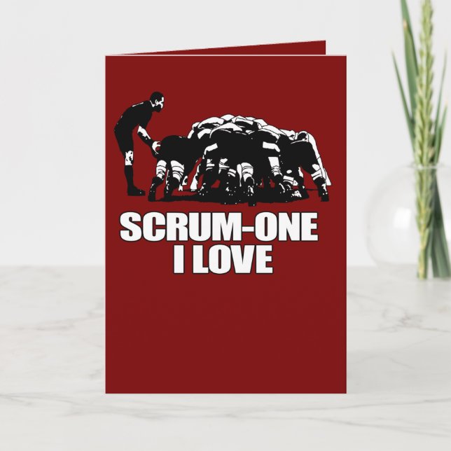 Scrum One I Love Rugby Valentine Card (Front)