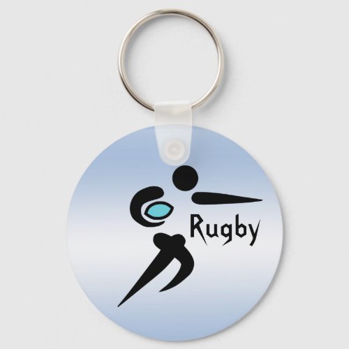 Scrum Rugby Player with Ball Keychain