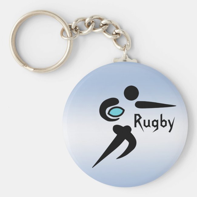 Scrum Rugby Player with Ball Keychain