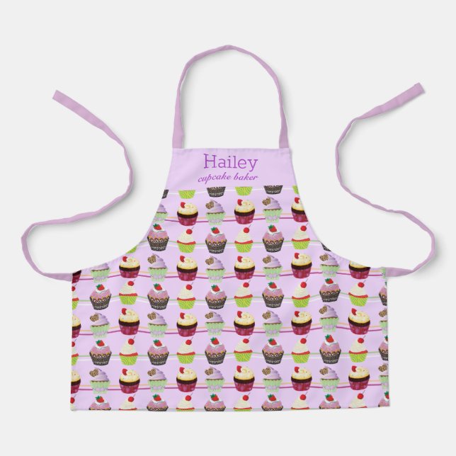 Scrumptious Cupcake Pattern Apron (Front)
