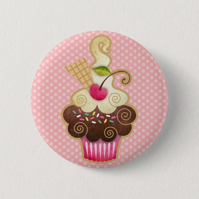 Scrumptious Cupcake Pinback Button (Front)