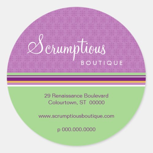 Scrumptious Purple and Green Address Sticker