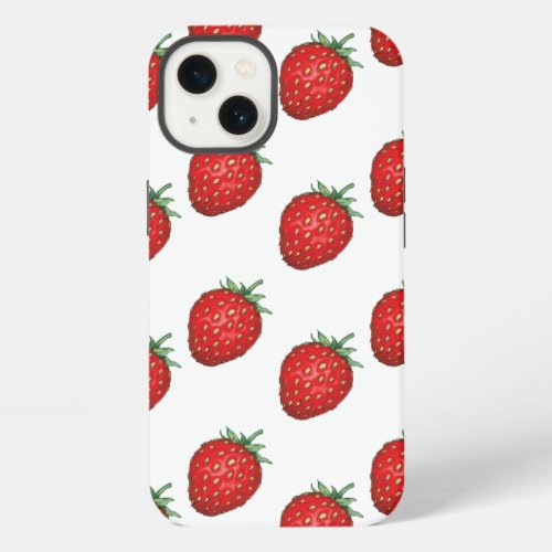 Scrumptious Watercolor Strawberries iPhone Case