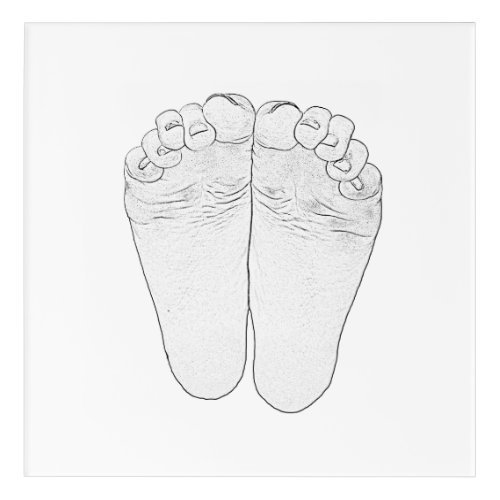 Scrunched Toes Art Acrylic Wall Print