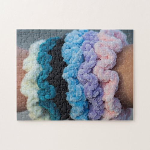 Scrunchies  Cloth Ponytail Holders on Arm Photo Jigsaw Puzzle