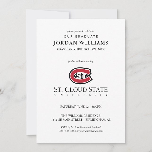 SCSU Athletic C-Logo | Classic Serif Text Announcement (Front)