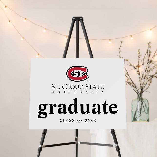 SCSU Athletic C-Logo | Classic Serif Text Foam Board (In Situ (Stand))