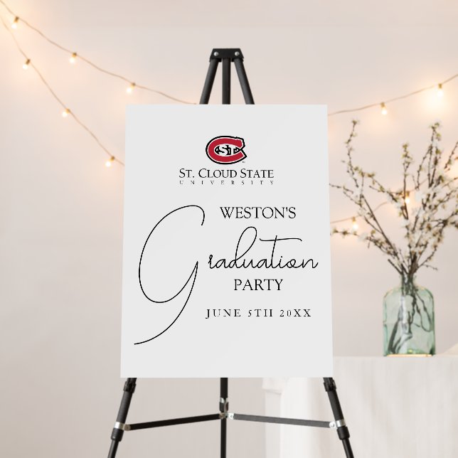 SCSU Athletic C-Logo | Classic Serif Text Foam Board (In Situ (Stand))