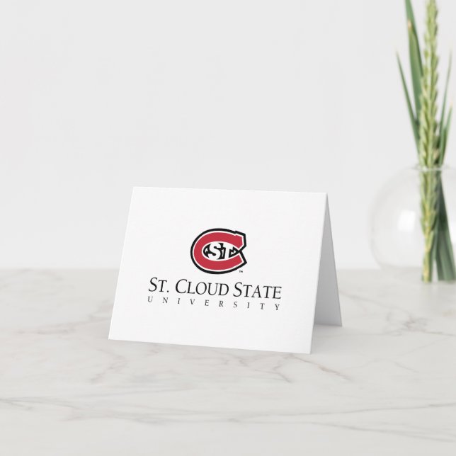 SCSU Athletic C-Logo | Classic Serif Text Letterpress Thank You Card (Front)