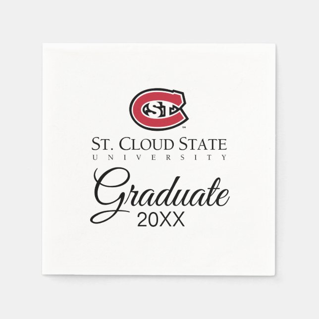 SCSU Athletic C-Logo | Classic Serif Text Napkins (Front)