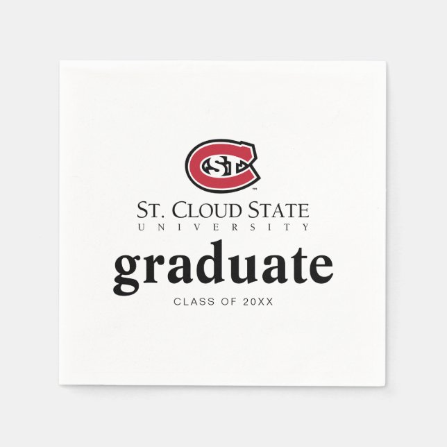 SCSU Athletic C-Logo | Classic Serif Text Napkins (Front)